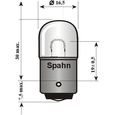 Spahn Glühlampen Glühlampe, Schlussleuchte R5w (2 Stk.) Bl2525 Spahn Glühlampen Glühlampe, Schlussleuchte R5w (2 Stk.) Bl2525