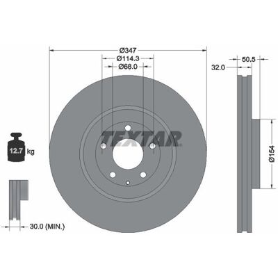 TEXTAR K13T33251 Belüfteter Bremsscheibe - Bremsteil TEXTAR K13T33251 Belüfteter Bremsscheibe - Bremsteil