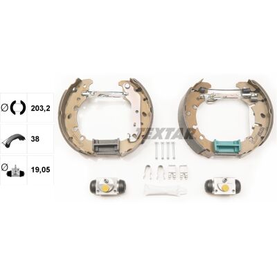 Textar Bremsbacken Set - Ford 203.2mm, vormontiert Textar Bremsbacken Set - Ford 203.2mm, vormontiert