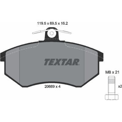 Textar 2066904 - Bremsbelagsatz für Audi 80, 90, Coupe Textar 2066904 - Bremsbelagsatz für Audi 80, 90, Coupe