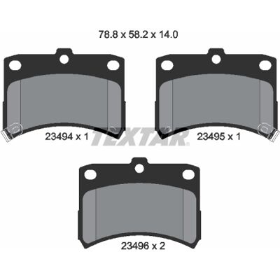 Textar Daihatsu Cuore Vorderachse Bremsbeläge - Bremssystem Textar Daihatsu Cuore Vorderachse Bremsbeläge - Bremssystem