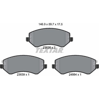 Textar Modell 2363801 Bremsbelagsatz für Chrysler Voyager - Bremsbeläge Textar Modell 2363801 Bremsbelagsatz für Chrysler Voyager - Bremsbeläge