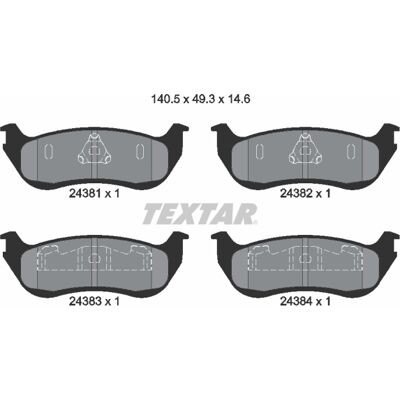 Textar Ford Explorer Hinterachse Bremsbelagsatz - Scheibenbremse Textar Ford Explorer Hinterachse Bremsbelagsatz - Scheibenbremse