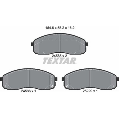 Textar Modell 2456501 Bremsbeläge - Vorderachse für Kia Carnival Textar Modell 2456501 Bremsbeläge - Vorderachse für Kia Carnival