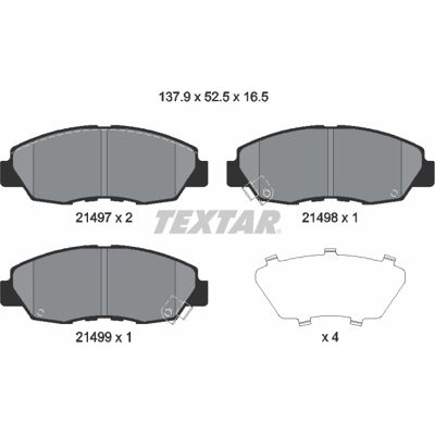 Textar Honda Accord, Civic, Prelude Bremsensatz - Scheibenbremse mit Verschleißwarnung Textar Honda Accord, Civic, Prelude Bremsensatz - Scheibenbremse mit Verschleißwarnung