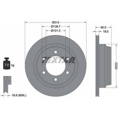 TEXTAR Modell 92091600 Belüfteter Bremsscheibe - Bremsscheibe TEXTAR Modell 92091600 Belüfteter Bremsscheibe - Bremsscheibe