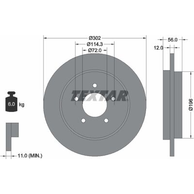 TEXTAR 92197803 Bremsscheibe - Kompatibel mit Ford Maverick SUV, Mazda Tribute TEXTAR 92197803 Bremsscheibe - Kompatibel mit Ford Maverick SUV, Mazda Tribute