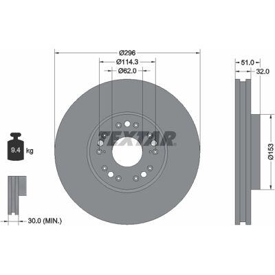TEXTAR Modell 92237503 Belüfteter Bremsscheibe - Bremse TEXTAR Modell 92237503 Belüfteter Bremsscheibe - Bremse