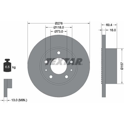 TEXTAR IVECO Bremsscheibe 118mm - Brake Disc TEXTAR IVECO Bremsscheibe 118mm - Brake Disc
