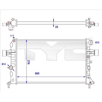 Tyc 725-0038-R Kühler - Motorkühlung Tyc 725-0038-R Kühler - Motorkühlung