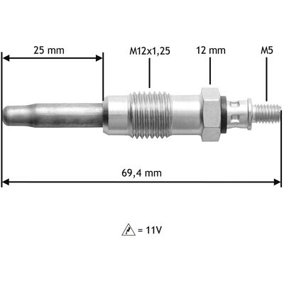 VALEO Glühkerze - 69,4mm - 11V Diesel VALEO Glühkerze - 69,4mm - 11V Diesel