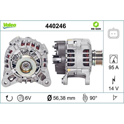 VALEO 444714 Generator - 14V 95A für Dacia, Renault VALEO 444714 Generator - 14V 95A für Dacia, Renault