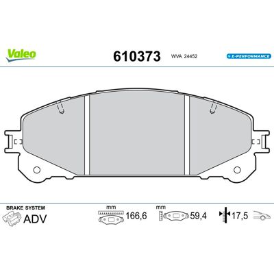 VALEO 610373 Bremsbeläge - Scheiben VALEO 610373 Bremsbeläge - Scheiben