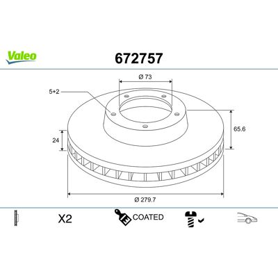 VALEO 672757 - Bremsscheibe VALEO 672757 - Bremsscheibe