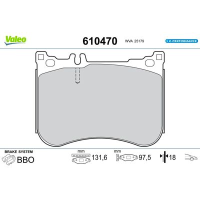 VALEO 610470 Bremsbeläge - Mercedes-Benz OEM kompatibel VALEO 610470 Bremsbeläge - Mercedes-Benz OEM kompatibel