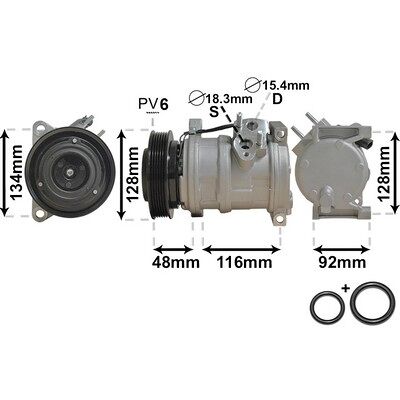 VAN WEZEL 0700K102 Klimakompressor - Original PV6, 6 Rippen, PAG 46 Öl - Chrysler Voyager IV VAN WEZEL 0700K102 Klimakompressor - Original PV6, 6 Rippen, PAG 46 Öl - Chrysler Voyager IV