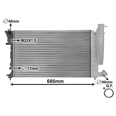 Van Wezel Kühler, Motorkühlung 09002157 Für Citroën/peugeot Citroën Van Wezel Kühler, Motorkühlung 09002157 Für Citroën/peugeot Citroën