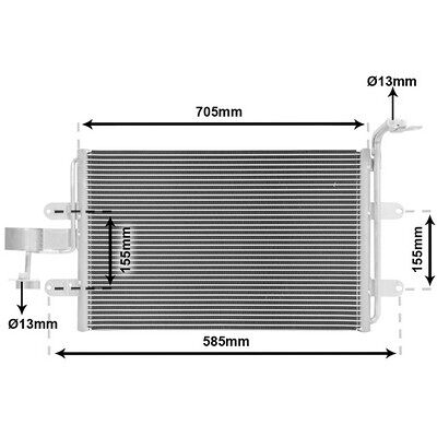 VAN WEZEL 58005262 - Autokondensator - Ohne Trockner, Aluminium, 540mm VAN WEZEL 58005262 - Autokondensator - Ohne Trockner, Aluminium, 540mm