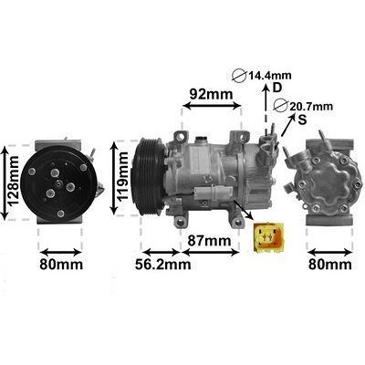 VAN WEZEL 0900K214 Klimakompressor - Kompatibel mit Peugeot 206, 307, Partner I VAN WEZEL 0900K214 Klimakompressor - Kompatibel mit Peugeot 206, 307, Partner I