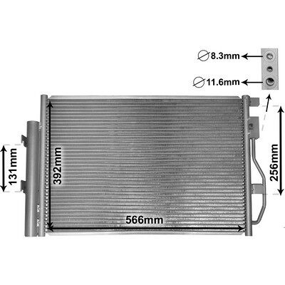 Van Wezel Mokka - Aluminium Klimakondensator mit Trockner Van Wezel Mokka - Aluminium Klimakondensator mit Trockner
