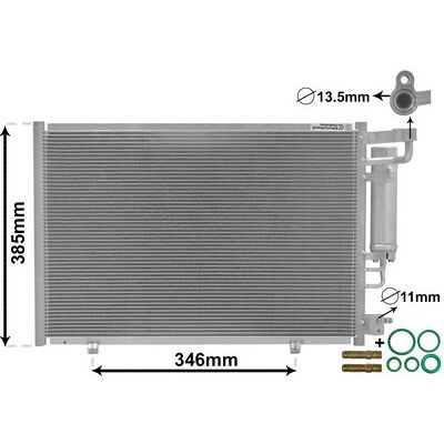 VAN WEZEL 18005490 Aluminiumkondensator mit Trockner - Klimaanlage VAN WEZEL 18005490 Aluminiumkondensator mit Trockner - Klimaanlage