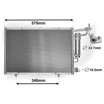 Van Wezel IR Plus 18005583 Aluminium Klimakondensator mit Trockner - für Ford Fiesta B-Max Van Wezel IR Plus 18005583 Aluminium Klimakondensator mit Trockner - für Ford Fiesta B-Max