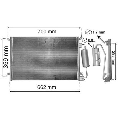 Van Wezel 37015397 Aluminium Klimakühler - Klimakühler Van Wezel 37015397 Aluminium Klimakühler - Klimakühler
