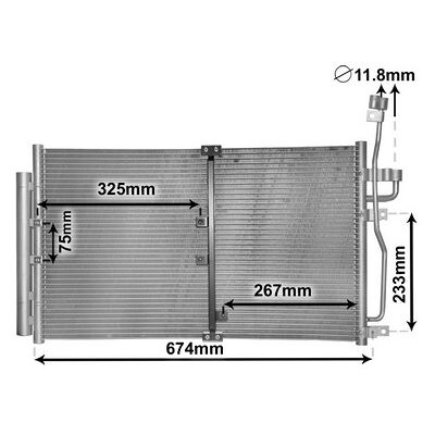 Van Wezel 37005425 Aluminium Kondensator - Klimaanlagenteil Van Wezel 37005425 Aluminium Kondensator - Klimaanlagenteil