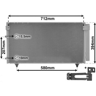 Van Wezel Toyota Avensis Kondensator - Aluminium, 2001-2005 - Kühlsystem Van Wezel Toyota Avensis Kondensator - Aluminium, 2001-2005 - Kühlsystem