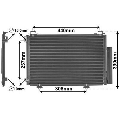 VAN WEZEL Yaris Kondensator - Aluminium - 490mm - Klimaanlagenkondensator VAN WEZEL Yaris Kondensator - Aluminium - 490mm - Klimaanlagenkondensator