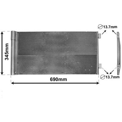 VAN WEZEL 06005414 Aluminium Klimakondensator für MINI - Klimaanlagenteil VAN WEZEL 06005414 Aluminium Klimakondensator für MINI - Klimaanlagenteil