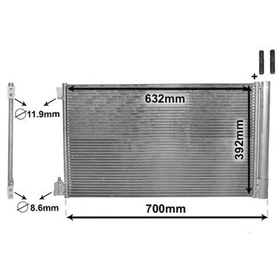 VAN WEZEL 37005478 Aluminium-Kondensator - Klimaanlage VAN WEZEL 37005478 Aluminium-Kondensator - Klimaanlage