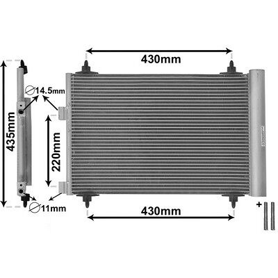 VAN WEZEL IR PLUS 40005209 Aluminium-Kondensator für Peugeot 307 - Klimaanlage VAN WEZEL IR PLUS 40005209 Aluminium-Kondensator für Peugeot 307 - Klimaanlage