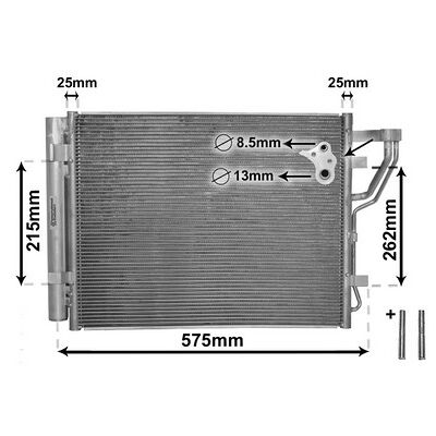 VAN WEZEL 82005189 Aluminium Klimakühler mit Trockenmittel - Klimakühler VAN WEZEL 82005189 Aluminium Klimakühler mit Trockenmittel - Klimakühler