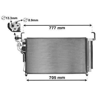 VAN WEZEL 82005347 Kondensator - Aluminium, mit Trockner, 685mm - Kondensator VAN WEZEL 82005347 Kondensator - Aluminium, mit Trockner, 685mm - Kondensator