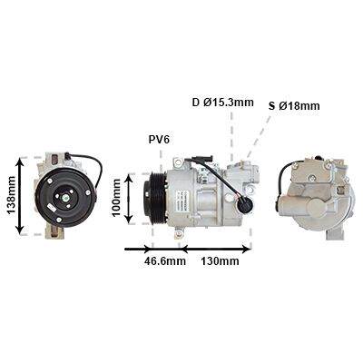 VAN WEZEL BMW Klimakompressor - 5SE12C - R134a - 12V VAN WEZEL BMW Klimakompressor - 5SE12C - R134a - 12V