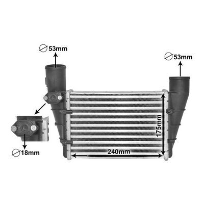 Volkswagen Ladeluftkühler - 240x175x62mm - Für Audi A4 - Intercooler Volkswagen Ladeluftkühler - 240x175x62mm - Für Audi A4 - Intercooler