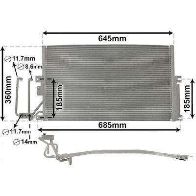 VAN WEZEL 37005241 Aluminium-Kondensator für Opel Vectra B - Klimaanlage VAN WEZEL 37005241 Aluminium-Kondensator für Opel Vectra B - Klimaanlage