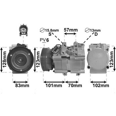 VAN WEZEL 8200K209 Klimakompressor - HS18, R134a, 12V VAN WEZEL 8200K209 Klimakompressor - HS18, R134a, 12V