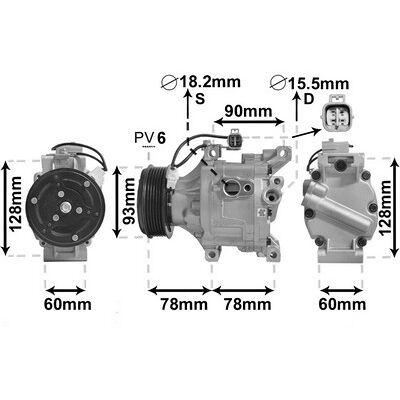 Van Wezel Klimakompressor - 5300K443 - Für Toyota Corolla Verso 2002-2004 Van Wezel Klimakompressor - 5300K443 - Für Toyota Corolla Verso 2002-2004