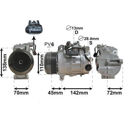 Van Wezel Klimakompressor - 6SBU16C - Für Mercedes-Benz C-Klasse Van Wezel Klimakompressor - 6SBU16C - Für Mercedes-Benz C-Klasse