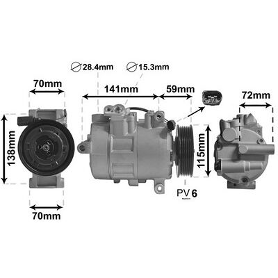 Van Wezel Modell 6SEU14C - Klimakompressor für VW Van Wezel Modell 6SEU14C - Klimakompressor für VW