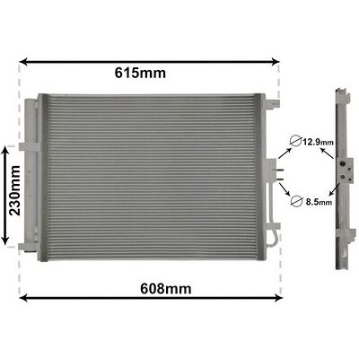 VAN WEZEL 83015702 Aluminium-Kondensator mit Trockner - Kondensator VAN WEZEL 83015702 Aluminium-Kondensator mit Trockner - Kondensator