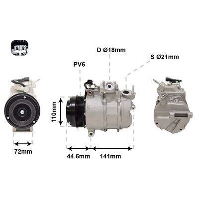 VAN WEZEL 1801K719 Klimakompressor - 7SBH17C - R1234yf, R134a VAN WEZEL 1801K719 Klimakompressor - 7SBH17C - R1234yf, R134a
