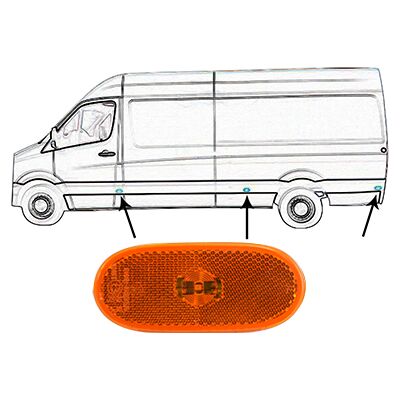 VAN WEZEL Mercedes-Benz Sprinter VW Crafter Gelbe LED Seitenmarkierungsleuchte VAN WEZEL Mercedes-Benz Sprinter VW Crafter Gelbe LED Seitenmarkierungsleuchte