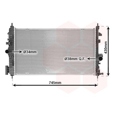 VAN WEZEL - 37002468 - Aluminium - 675x380x15 - Kühler VAN WEZEL - 37002468 - Aluminium - 675x380x15 - Kühler