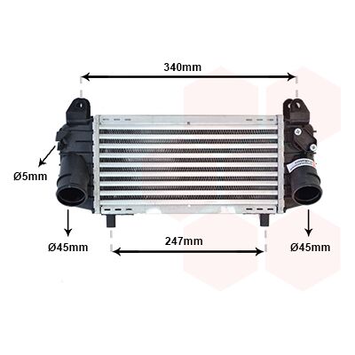 Van Wezel Ladeluftkühler für Audi A2 - Aluminium, 45mm, 280mm Van Wezel Ladeluftkühler für Audi A2 - Aluminium, 45mm, 280mm