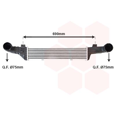 Mercedes E-Klasse Intercooler - Aluminium, Luftgekühlt, 560mm Mercedes E-Klasse Intercooler - Aluminium, Luftgekühlt, 560mm