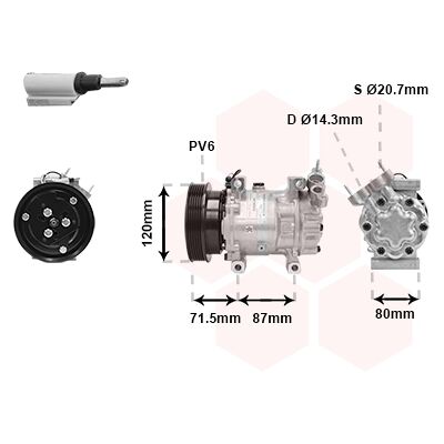 VAN WEZEL 4300K281 Klimakompressor - Clio 2, Kangoo, Megane VAN WEZEL 4300K281 Klimakompressor - Clio 2, Kangoo, Megane