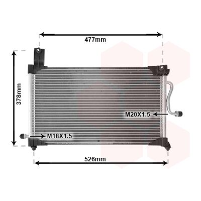 VAN WEZEL 81005044 Aluminium Kondensor - DAEWOO VAN WEZEL 81005044 Aluminium Kondensor - DAEWOO
